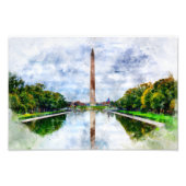 Wasserfarbe des Washington Monuments mit Reflektio Fotodruck (Vorne)