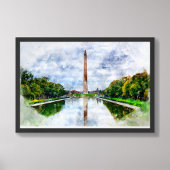 Wasserfarbe des Washington Monuments mit Reflektio Fotodruck