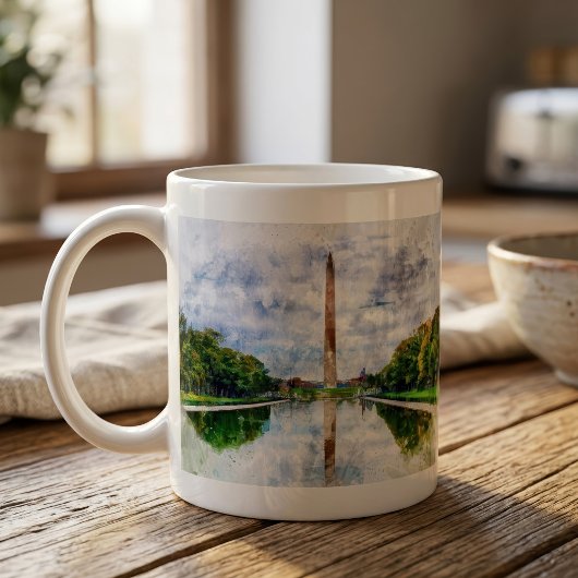 Wasserfarbe des Washington Monuments mit Reflektio Kaffeetasse