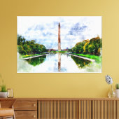 Wasserfarbe des Washington Monuments mit Reflektio Leinwanddruck (Insitu (Wohnzimmer))