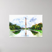 Wasserfarbe des Washington Monuments mit Reflektio Leinwanddruck (Vorderseite)
