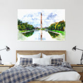 Wasserfarbe des Washington Monuments mit Reflektio Leinwanddruck (Insitu (Schlafzimmer))