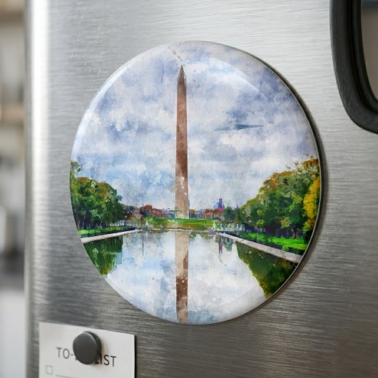Wasserfarbe des Washington Monuments mit Reflektio Magnet
