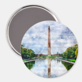 Wasserfarbe des Washington Monuments mit Reflektio Magnet (Vorderseite/Rückseite)