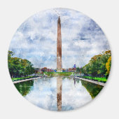 Wasserfarbe des Washington Monuments mit Reflektio Magnet (Vorne)