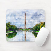 Wasserfarbe des Washington Monuments mit Reflektio Mousepad (Mit Mouse)