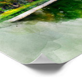 Wasserfarbe des Washington Monuments mit Reflektio Poster (Ecke)