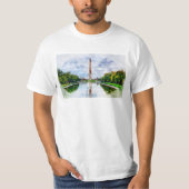 Wasserfarbe des Washington Monuments mit Reflektio T-Shirt (Vorderseite)