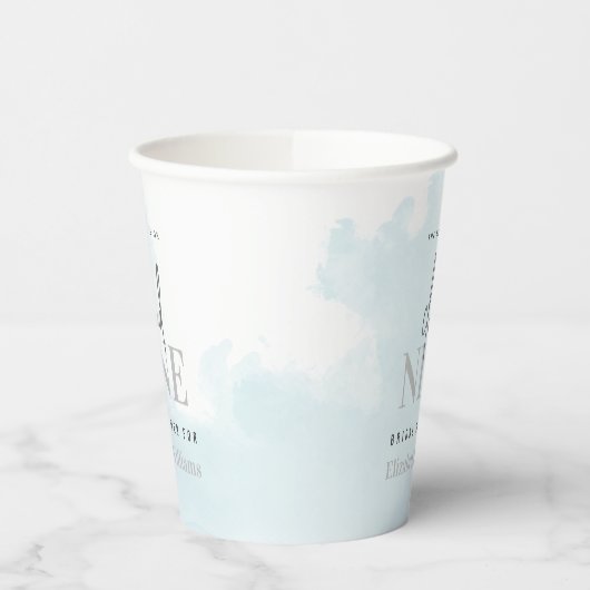 Wasserfarbe Die Braut ist auf Cloud 9 Brautparty Pappbecher (Links)