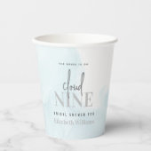 Wasserfarbe Die Braut ist auf Cloud 9 Brautparty Pappbecher (Vorderseite)