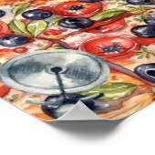 Wasserfarbe, die vor allem italienische Küche ist Poster (Ecke)