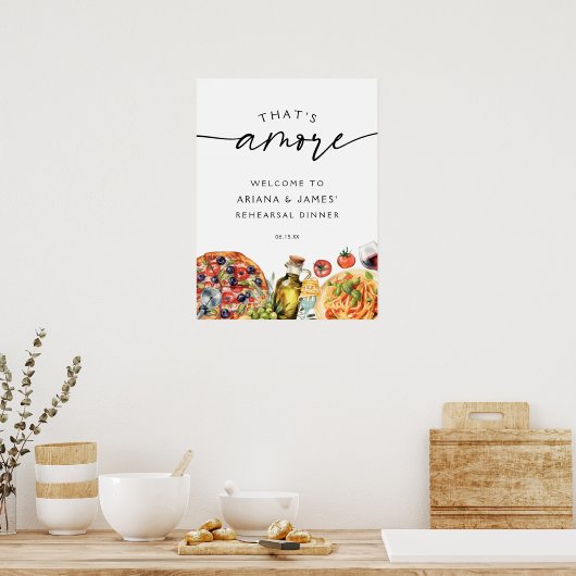 Wasserfarbe, die vor allem italienische Küche ist Poster (Küche)