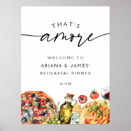 Wasserfarbe, die vor allem italienische Küche ist Poster