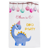 Wasserfarbe Dino Party Kindergeburtstag Mittlere Geschenktüte (Vorderseite)