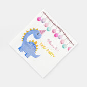 Wasserfarbe Dino Party Kindergeburtstag Serviette (Ecke)