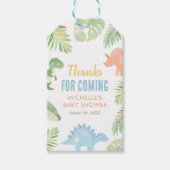 Wasserfarbe Dinosaur Babydusche Geschenkanhänger (Vorderseite)