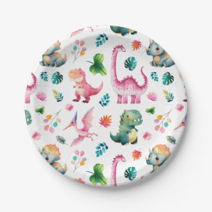 Wasserfarbe Dinosaur Dig Fossil Dino Muster Niedli Pappteller