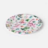 Wasserfarbe Dinosaur Dig Fossil Dino Muster Niedli Pappteller (Schrägansicht)