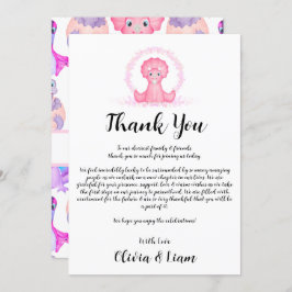 Wasserfarbe Dinosaur Kinderdusche Danke Karte