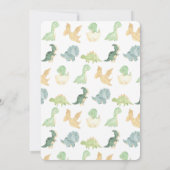 Wasserfarbe Dinosaur Kinderduschenspiel Einladung (Rückseite)