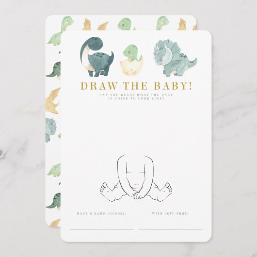 Wasserfarbe Dinosaur Kinderduschenspiel Einladung