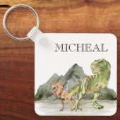 Wasserfarbe Dinosaur T-Rex Tyrannosaurus Name Schlüsselanhänger (Vorderseite)