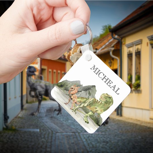 Wasserfarbe Dinosaur T-Rex Tyrannosaurus Name Schlüsselanhänger