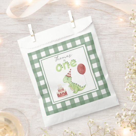 Wasserfarbe Dinosaurier 1. Geburtstag Geschenktütchen (Ausgeschnitten)