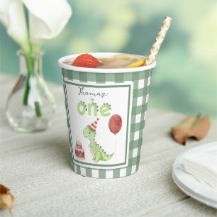 Wasserfarbe Dinosaurier 1. Geburtstag Pappbecher