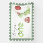 Wasserfarbe Dinosaurier 1. Geburtstag Willkommen Banner (Vertikal)