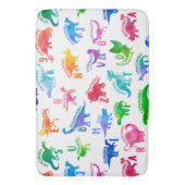 Wasserfarbe Dinosaurier Alphabet Farbenfroh Dino K Badematte (Vorderseite Vertikal)