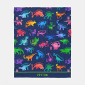 Wasserfarbe Dinosaurier Alphabet Farbenfroh Dino K Fleecedecke (Vorderseite)