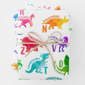 Wasserfarbe Dinosaurier Alphabet Farbenfroh Dino K Geschenkpapier Set (Beispiel)