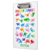 Wasserfarbe Dinosaurier Alphabet Farbenfroh Dino K Klemmbrett (Links)