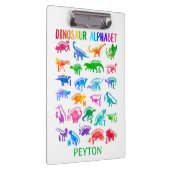 Wasserfarbe Dinosaurier Alphabet Farbenfroh Dino K Klemmbrett (Rechts)