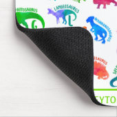 Wasserfarbe Dinosaurier Alphabet Farbenfroh Dino K Mousepad (Ecke)