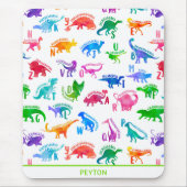 Wasserfarbe Dinosaurier Alphabet Farbenfroh Dino K Mousepad (Vorne)