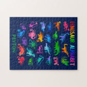 Wasserfarbe Dinosaurier Alphabet Farbenfroh Dino K Puzzle (Horizontal)