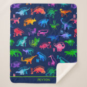 Wasserfarbe Dinosaurier Alphabet Farbenfroh Dino K Sherpadecke (Vorderseite)