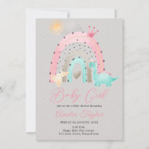 Wasserfarbe Dinosaurier Baby Girl Dino Babydusche