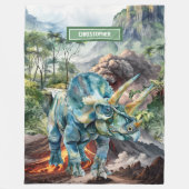 Wasserfarbe Dinosaurier Blanket Personalisiert Boy Fleecedecke (Vorderseite)