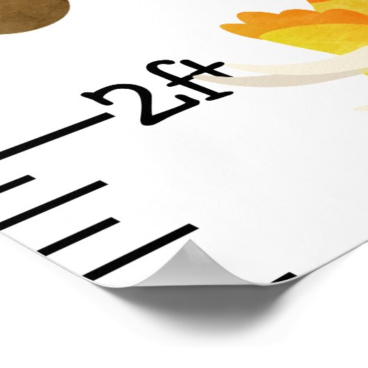 Wasserfarbe Dinosaurier Boy Growth Chart Personali Poster (Ecke)