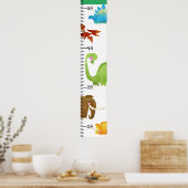 Wasserfarbe Dinosaurier Boy Growth Chart Personali Poster (Küche)