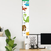 Wasserfarbe Dinosaurier Boy Growth Chart Personali Poster (Heimbüro)