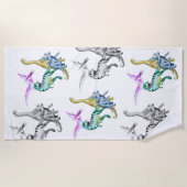 Wasserfarbe Dinosaurier Kinder Strandtuch (Vorderseite)