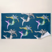 Wasserfarbe Dinosaurier Kinder Strandtuch (Vorderseite)