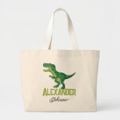 Wasserfarbe Dinosaurier mit Kindern Name Daycare Jumbo Stoffbeutel (Vorne)