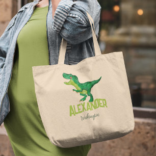 Wasserfarbe Dinosaurier mit Kindern Name Daycare Jumbo Stoffbeutel