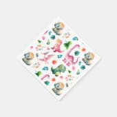 Wasserfarbe Dinosaurier Prähistorisches Dino Muste Serviette (Ecke)