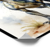 Wasserfarbe Dinosaurier Velociraptor Theropod Wall Poster (Ecke)